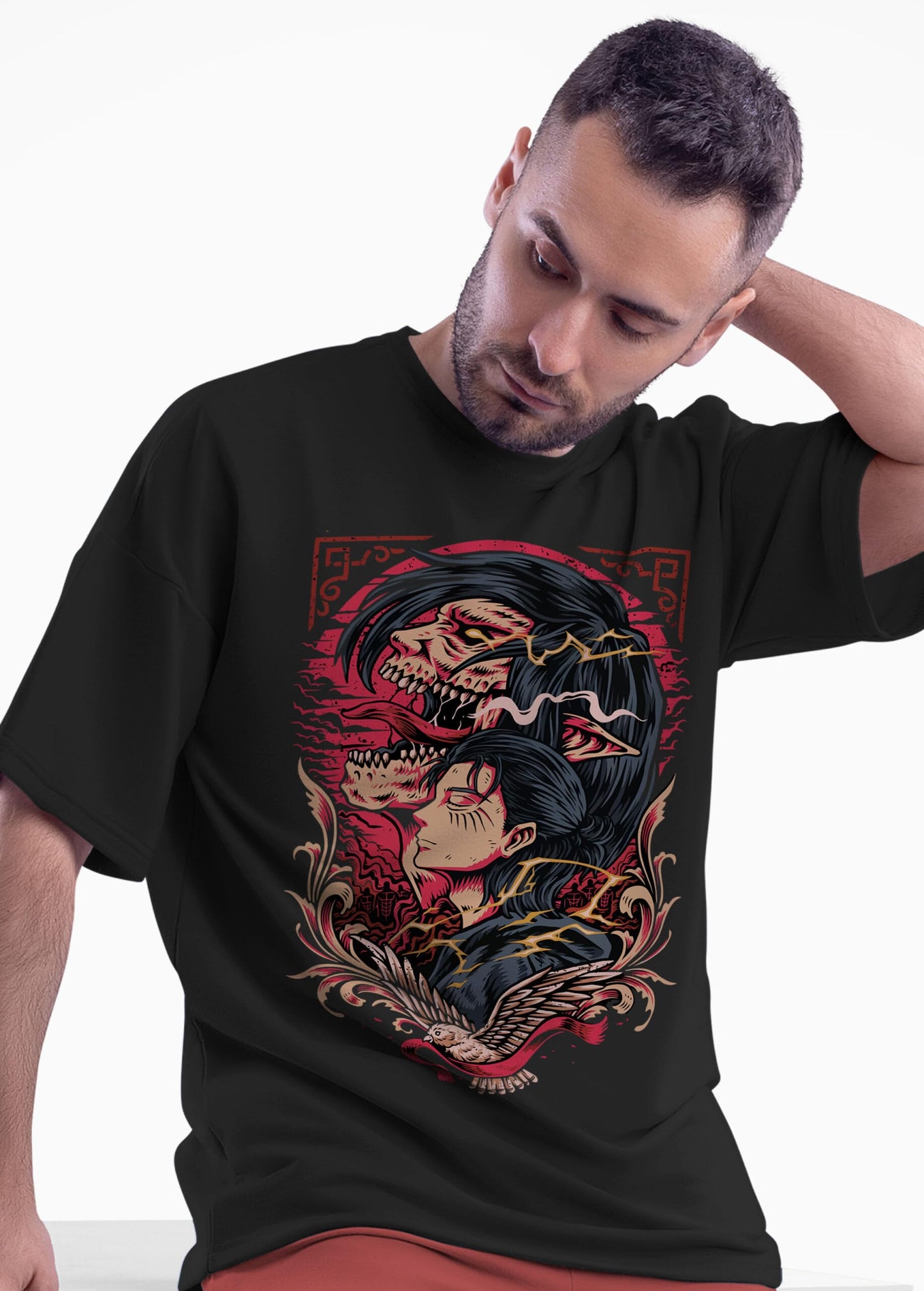 crazymonk Eren Yeager X Freedom Oversized T-Shirt